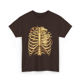 Mechanical Heart Rib Cage Anatomy T-Shirt - Dark Chocolate