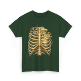 Mechanical Heart Rib Cage Anatomy T-Shirt - Forest Green