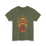 Mechanical Steampunk Owl Art T-Shirt - Military Green