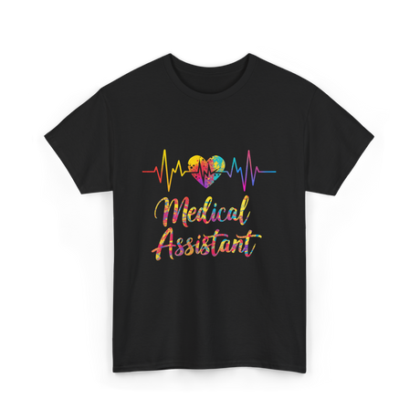 Medical Assistant Heartbeat Healthcare T-Shirt - Black