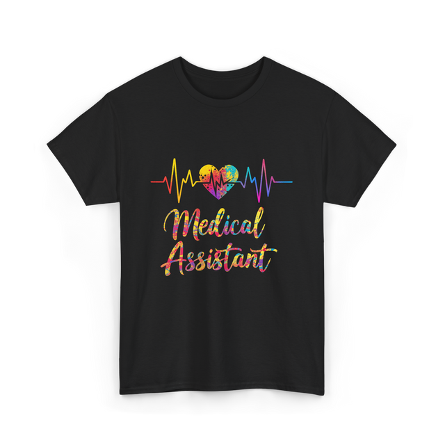 Medical Assistant Heartbeat Healthcare T-Shirt - Black