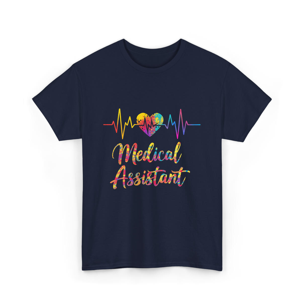 Medical Assistant Heartbeat Healthcare T-Shirt - Navy