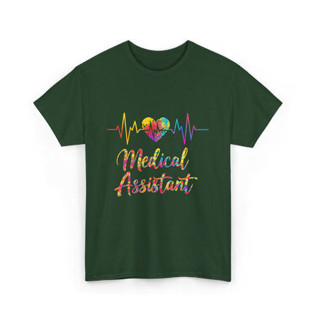 Medical Assistant Heartbeat Healthcare T-Shirt - Forest Green