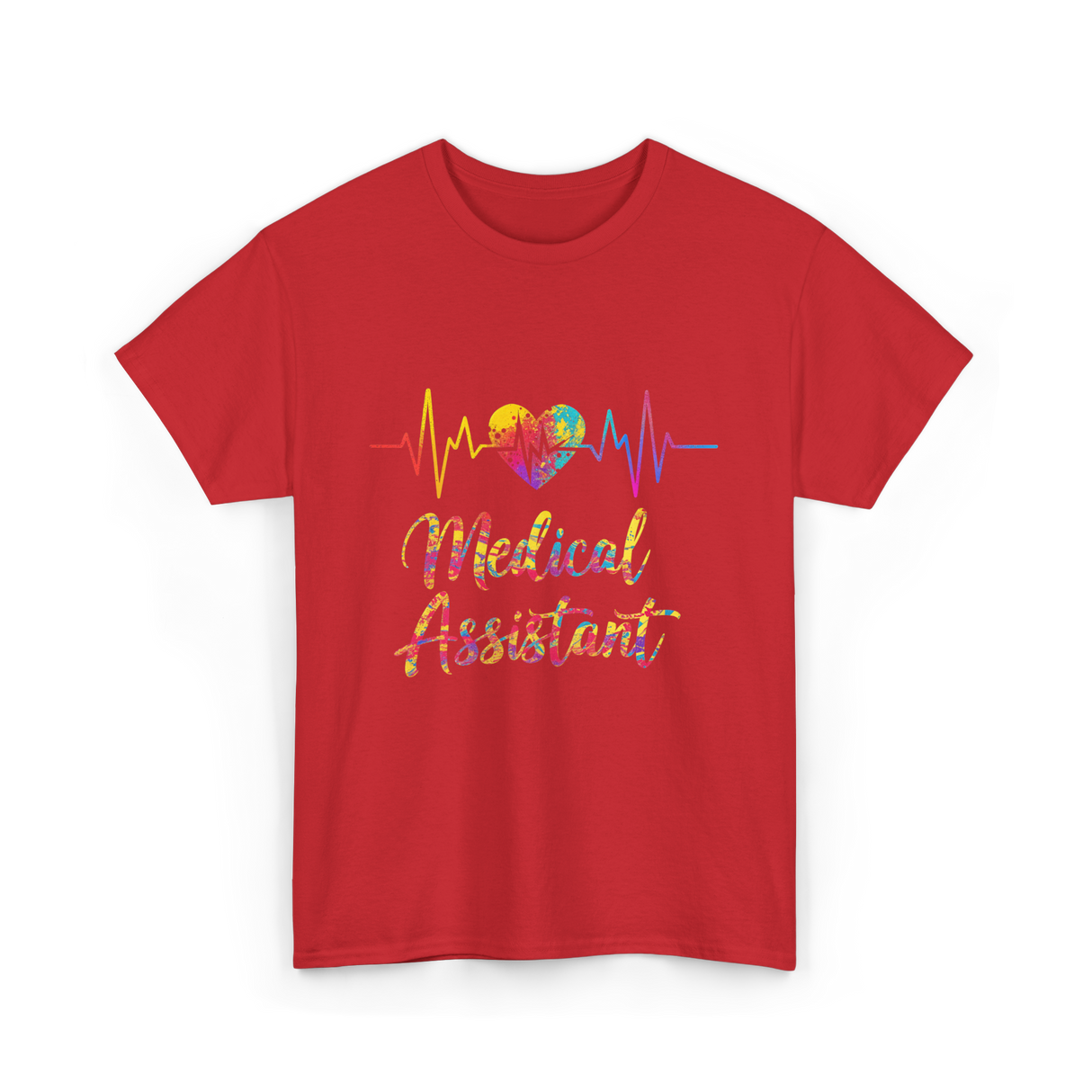 Medical Assistant Heartbeat Healthcare T-Shirt - Red