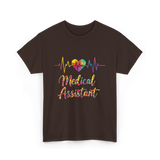 Medical Assistant Heartbeat Healthcare T-Shirt - Dark Chocolate