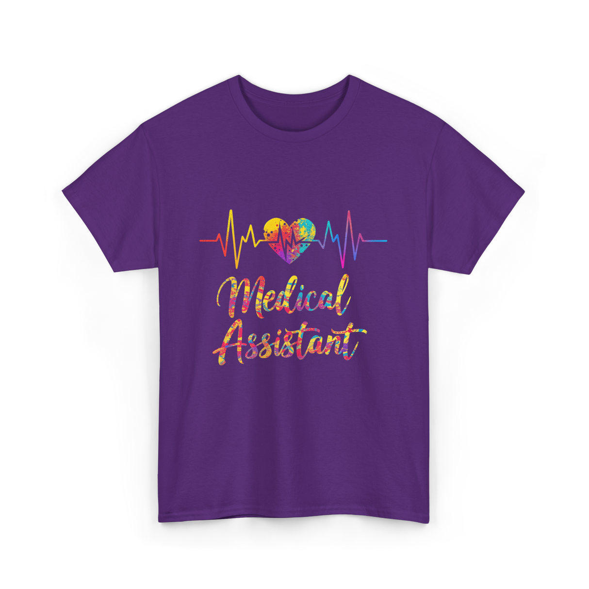 Medical Assistant Heartbeat Healthcare T-Shirt - Purple