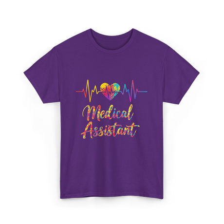 Medical Assistant Heartbeat Healthcare T-Shirt - Purple