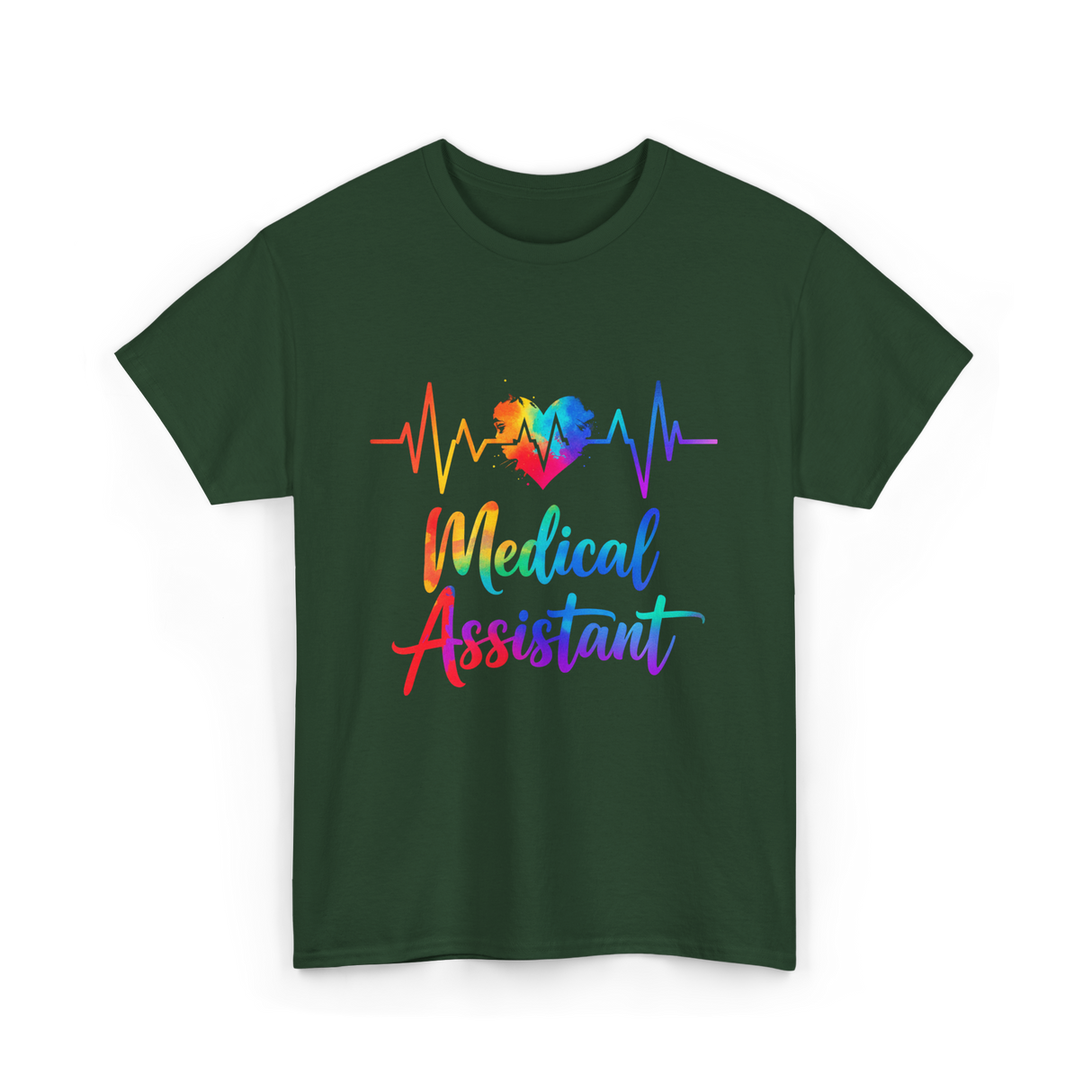 Medical Assistant Heartbeat Medical T-Shirt - Forest Green