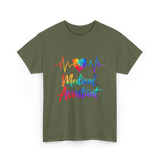 Medical Assistant Heartbeat Medical T-Shirt - Military Green