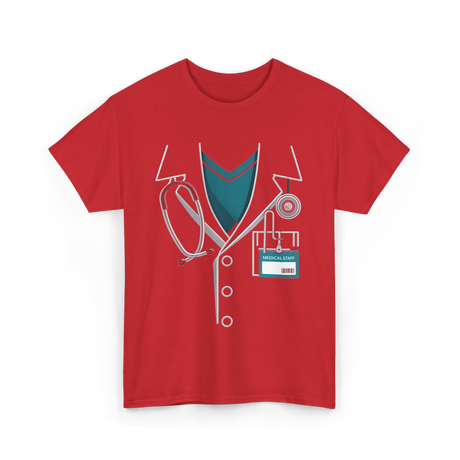 Medical Staff Lab Coat Medical Personnel T-Shirt - Red