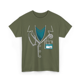 Medical Staff Lab Coat Medical Personnel T-Shirt - Military Green