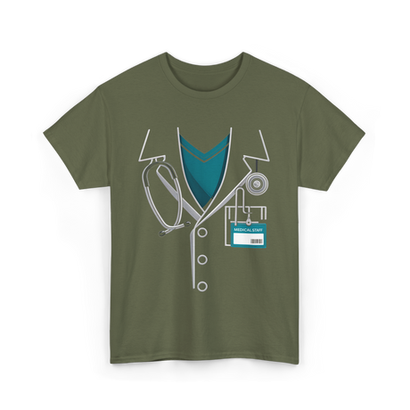 Medical Staff Lab Coat Medical Personnel T-Shirt - Military Green