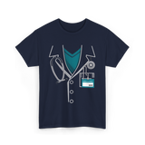 Medical Staff Lab Coat Medical Personnel T-Shirt - Navy