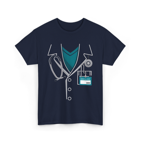 Medical Staff Lab Coat Medical Personnel T-Shirt - Navy