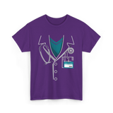 Medical Staff Lab Coat Medical Personnel T-Shirt - Purple