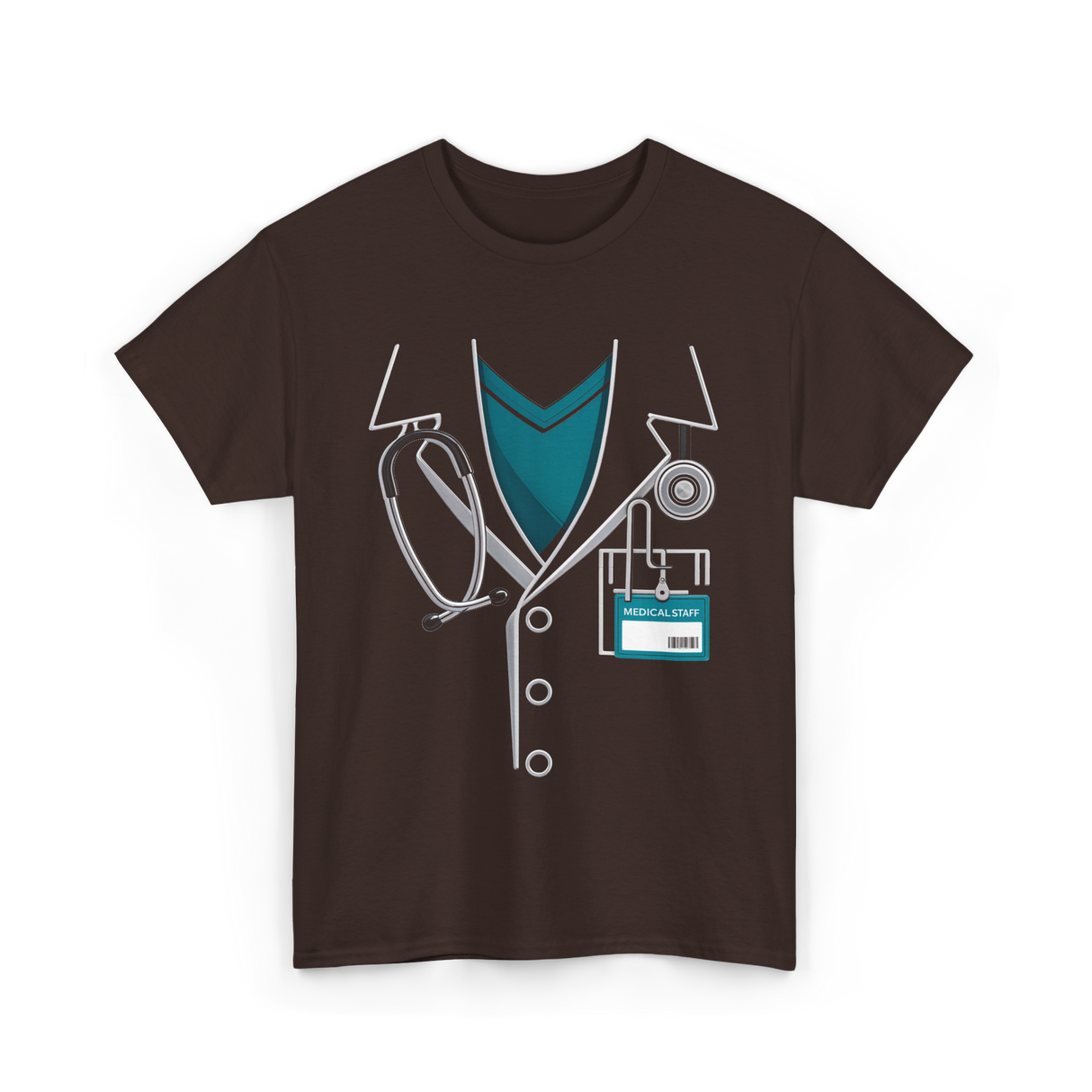 Medical Staff Lab Coat Medical Personnel T-Shirt - Dark Chocolate