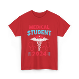 Medical Student 2024 Medicine T-Shirt - Red