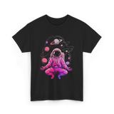 Meditative Astronaut Space Meditation T-Shirt - Black