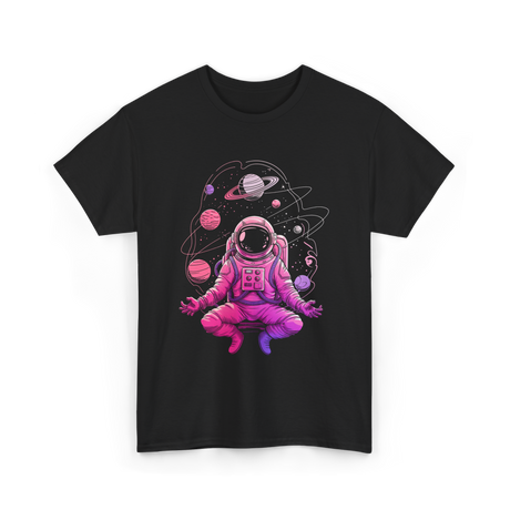 Meditative Astronaut Space Meditation T-Shirt - Black