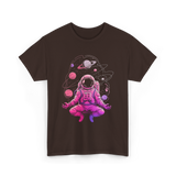 Meditative Astronaut Space Meditation T-Shirt - Dark Chocolate