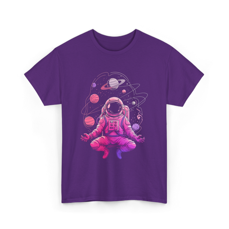 Meditative Astronaut Space Meditation T-Shirt - Purple