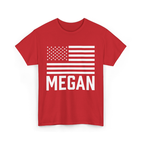 Megan Personalized Birthday Name T-Shirt - Red