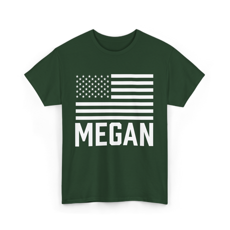 Megan Personalized Birthday Name T-Shirt - Forest Green