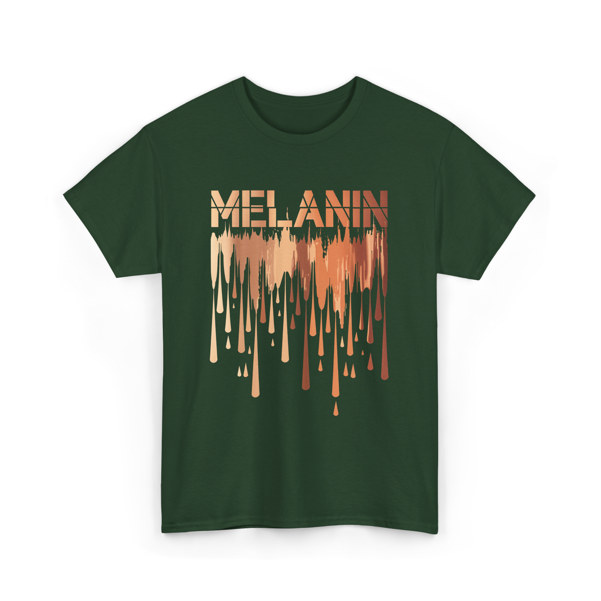 Melanin Drip Pride Celebration T-Shirt - Forest Green