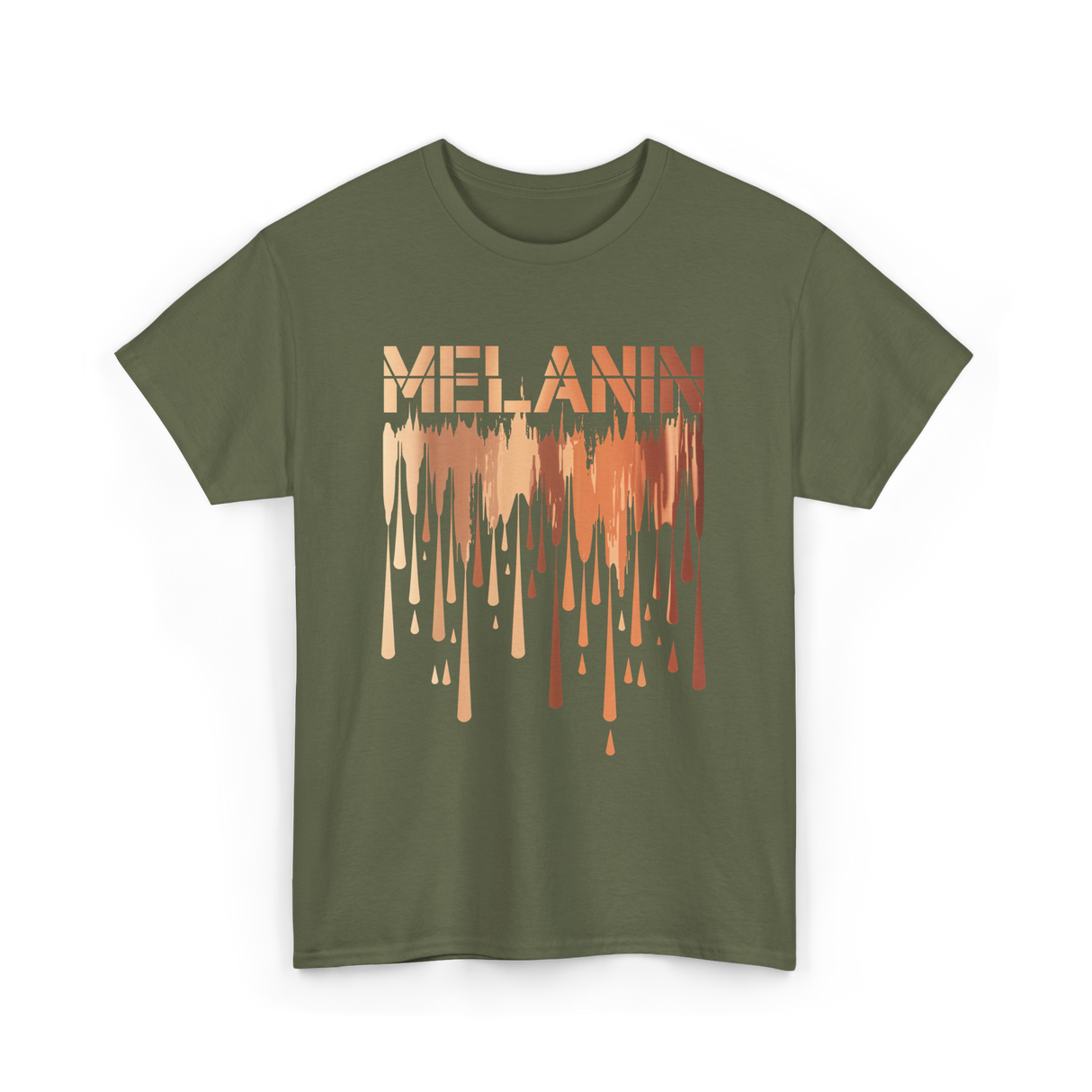 Melanin Drip Pride Celebration T-Shirt - Military Green