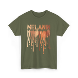 Melanin Drip Pride Celebration T-Shirt - Military Green