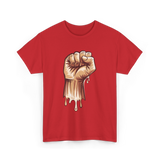 Melanin Fist Black Power Liberation T-Shirt - Red