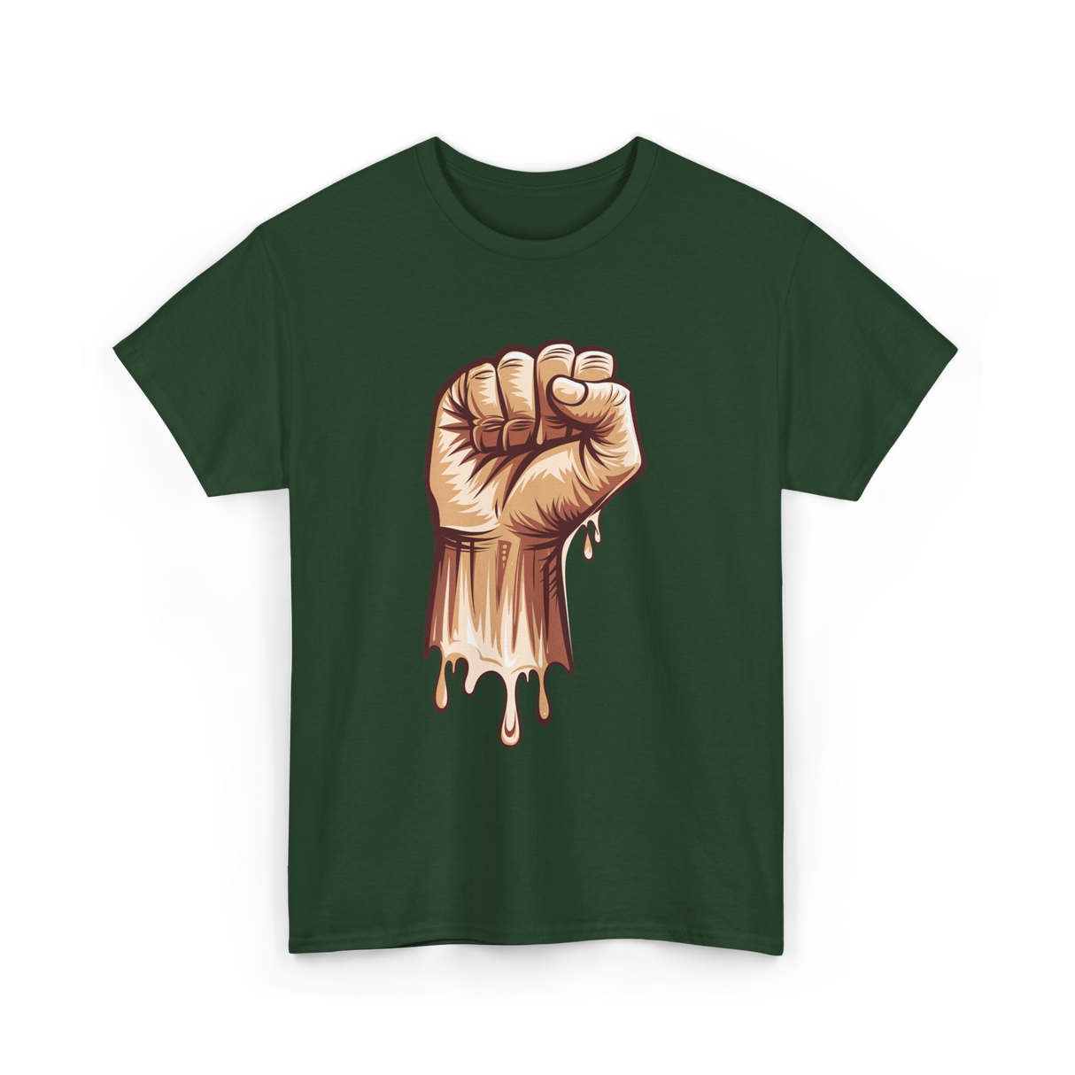 Melanin Fist Black Power Liberation T-Shirt - Forest Green