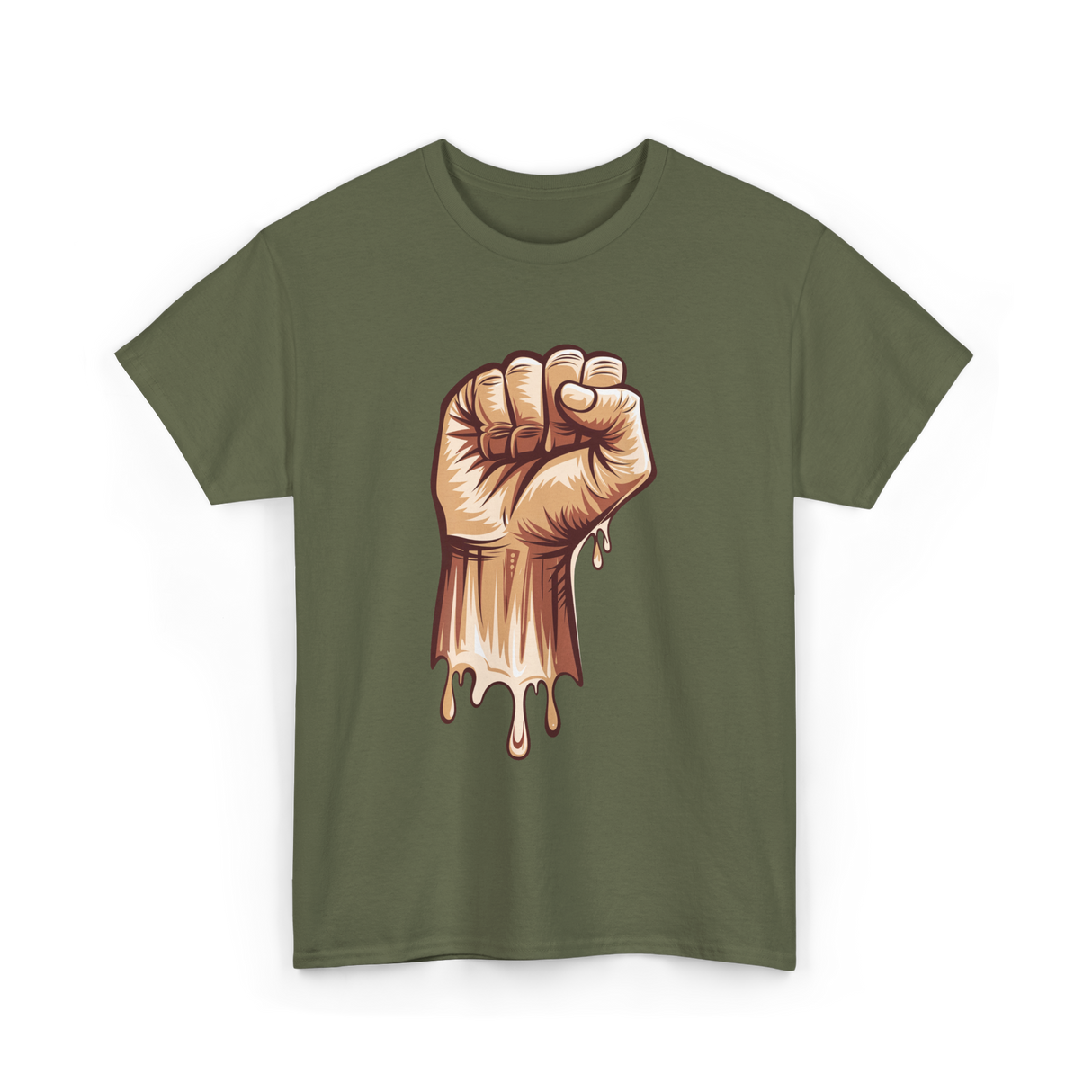 Melanin Fist Black Power Liberation T-Shirt - Military Green