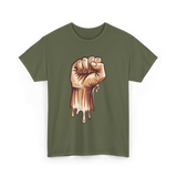 Melanin Fist Black Power Liberation T-Shirt - Military Green