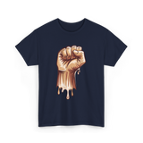 Melanin Fist Black Power Liberation T-Shirt - Navy