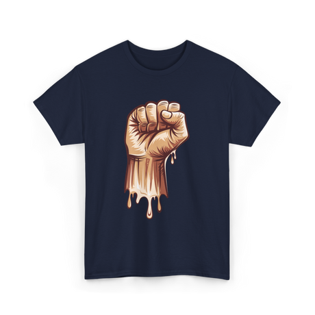 Melanin Fist Black Power Liberation T-Shirt - Navy