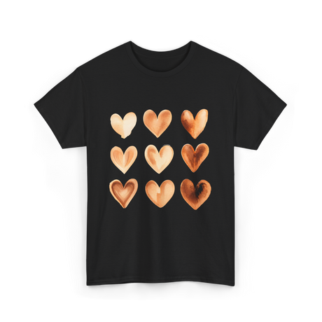 Melanin Hearts Equality Unity Art T-Shirt - Black