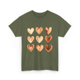 Melanin Hearts Equality Unity Art T-Shirt - Military Green