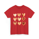 Melanin Hearts Equality Unity Art T-Shirt - Red