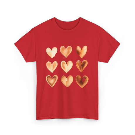 Melanin Hearts Equality Unity Art T-Shirt - Red