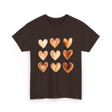 Melanin Hearts Equality Unity Art T-Shirt - Dark Chocolate