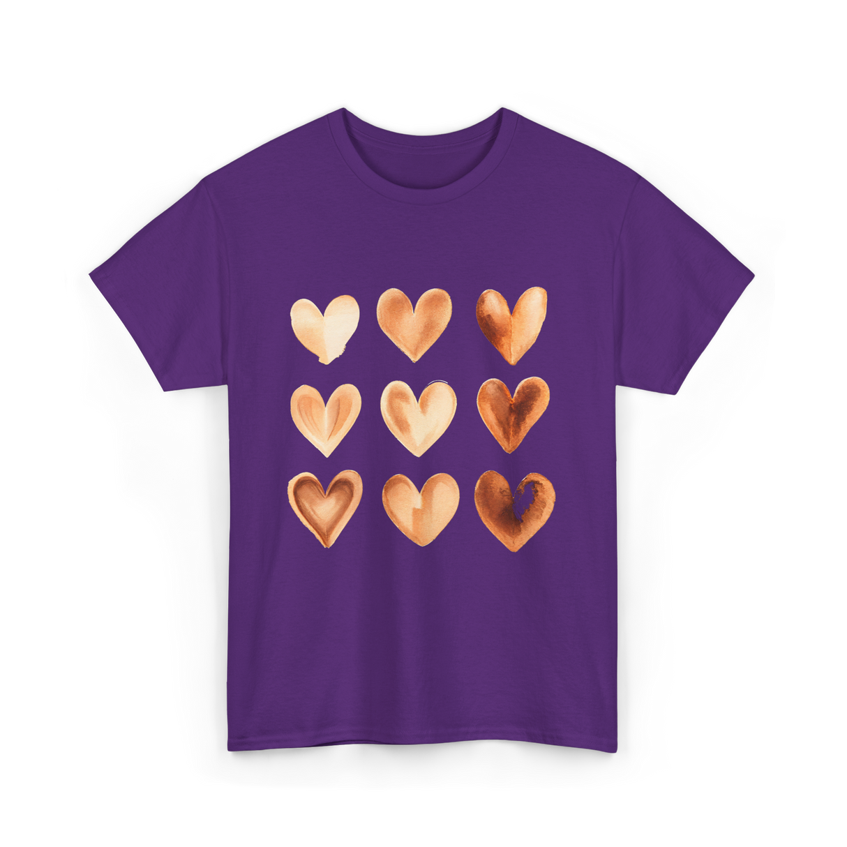 Melanin Hearts Equality Unity Art T-Shirt - Purple