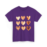 Melanin Hearts Equality Unity Art T-Shirt - Purple