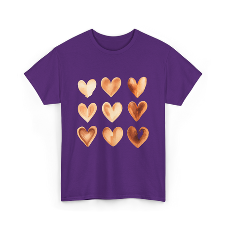 Melanin Hearts Equality Unity Art T-Shirt - Purple