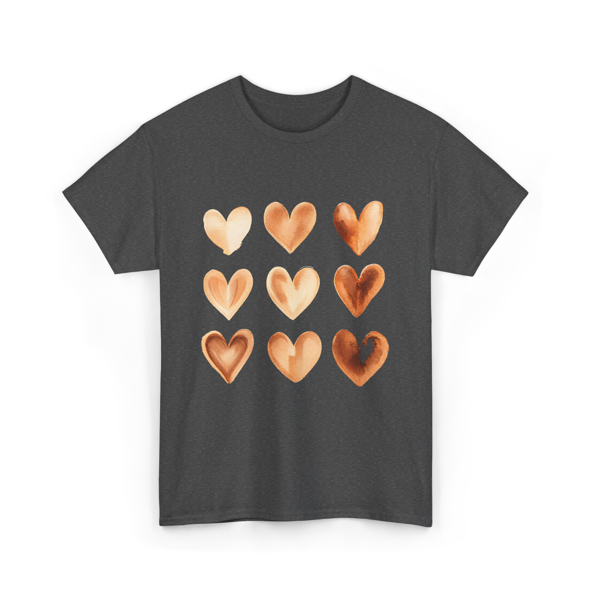 Melanin Hearts Equality Unity Art T-Shirt - Dark Heather