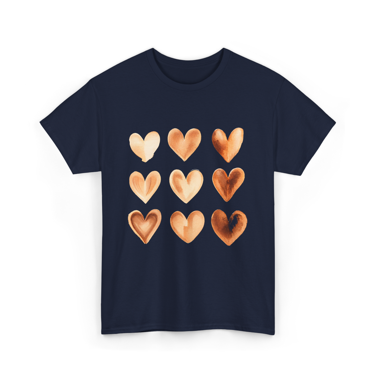 Melanin Hearts Equality Unity Art T-Shirt - Navy