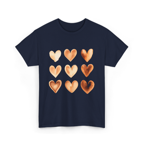 Melanin Hearts Equality Unity Art T-Shirt - Navy