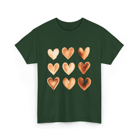 Melanin Hearts Equality Unity Art T-Shirt - Forest Green