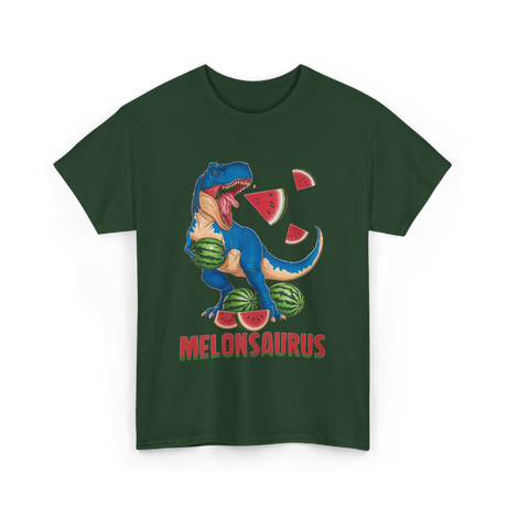 Melonsaurus Watermelon Dinosaur T-Shirt - Forest Green