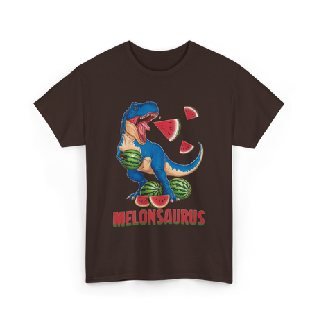 Melonsaurus Watermelon Dinosaur T-Shirt - Dark Chocolate